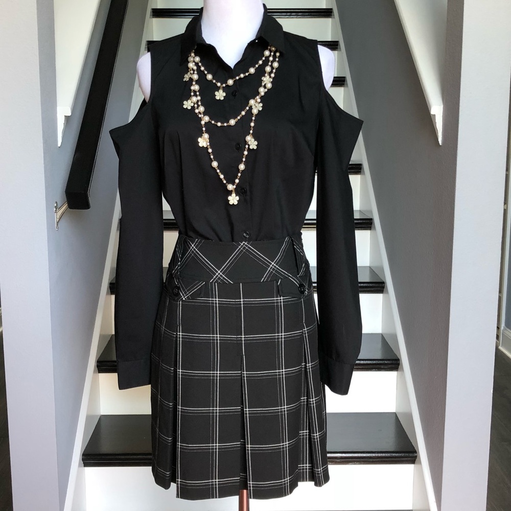 Ann Taylor Loft Pleated Plaid Skirt 4P
